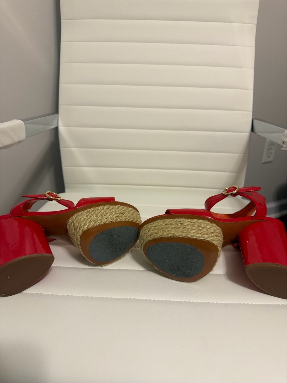 Via Spiga Red Patent Platform Slingback Heels - Picture 9 of 10